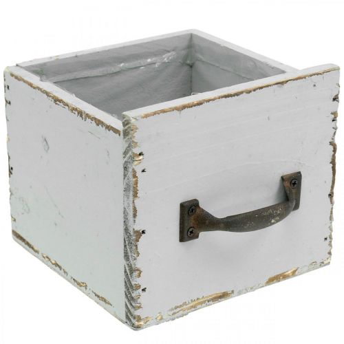 Floristik24 Planteskuff shabby chic treskuff grå 12,5×12,5×11cm