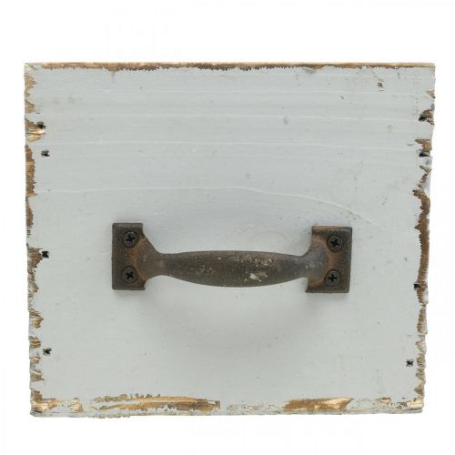 Floristik24 Planteskuff shabby chic treskuff grå 12,5×12,5×11cm