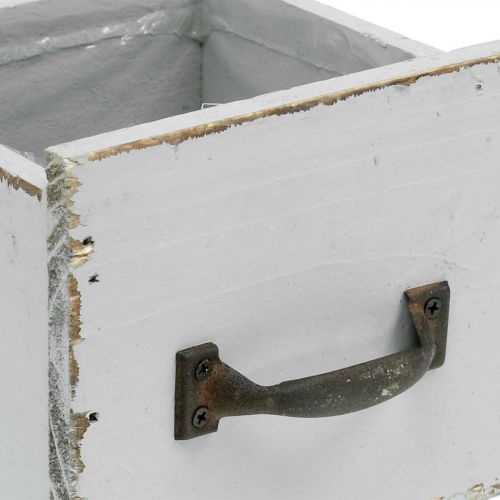 Floristik24 Planteskuff shabby chic treskuff grå 12,5×12,5×11cm