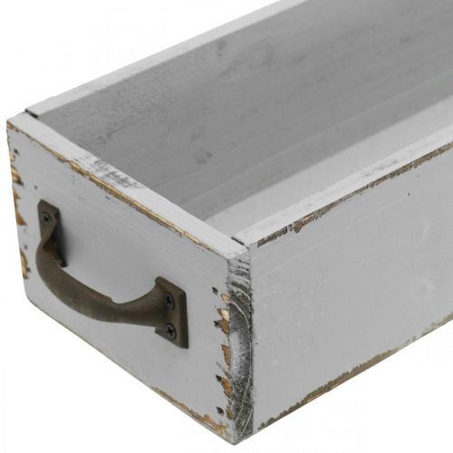 Floristik24 Dekorativt brett planteskuff i tre Shabby Chic Grå 65×11×7cm