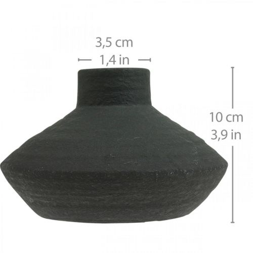 Floristik24 Sort keramikkvase dekorativ vase flat bulbous H10cm