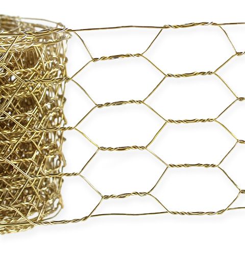 Floristik24 Sekskantflett 50mm 5m gull