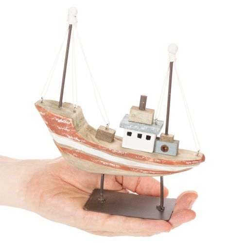 Dekorativ trebåtmodell for vinduskarmen 20 cm | Floristik24.no