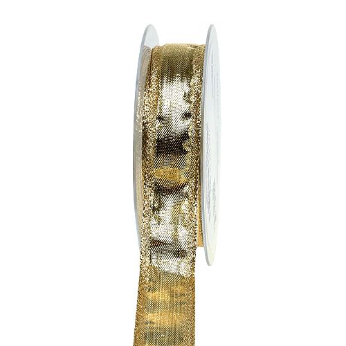 gjenstander Bånd med trådkant gull 25mm 25m