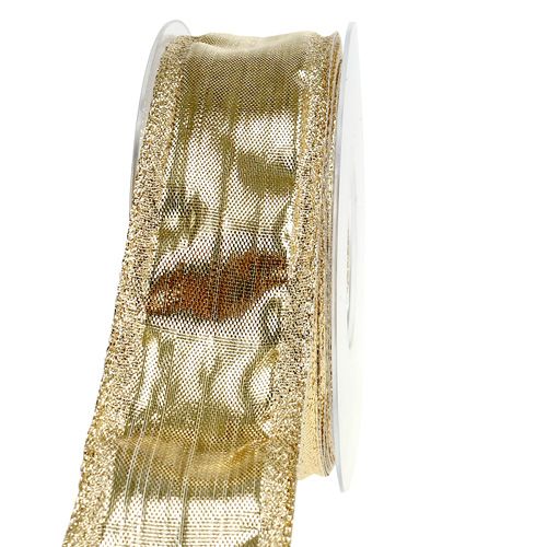 gjenstander Bånd med trådkant gull 40mm 25m