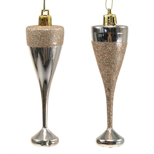 Floristik24 Champagneglass for å henge lys gull 10cm 8stk