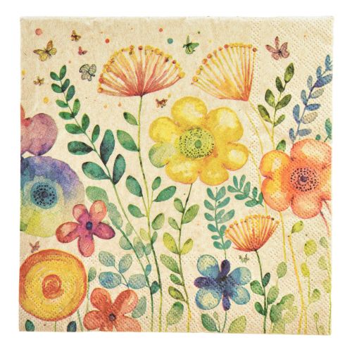 Floristik24 Servietter Vårsommerfuglblomster 33x33cm 20 stk