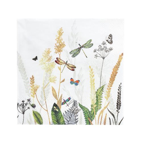 Floristik24 Servietter Sommerhvit Motiv Eng Farget 25x25cm 20 stk