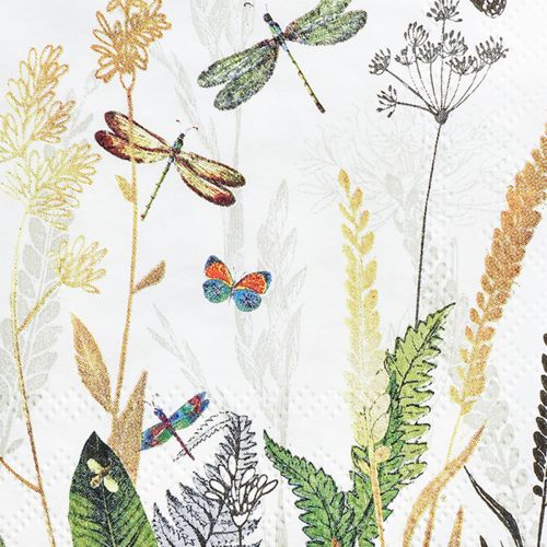 Floristik24 Servietter Sommerhvit Motiv Eng Farget 25x25cm 20 stk