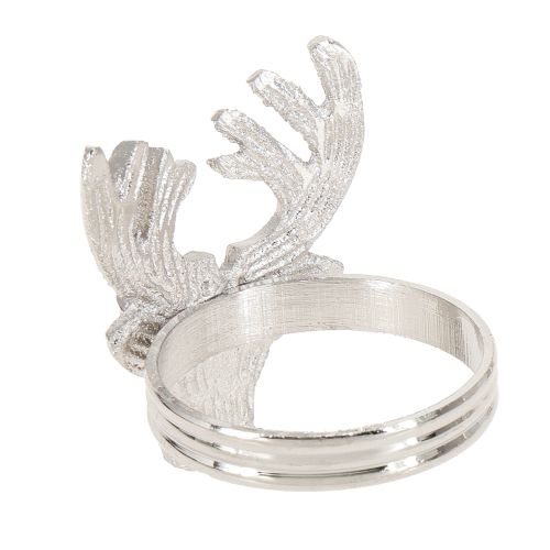 gjenstander Serviettringer sølvfarget hjort metall serviettholder Ø4cm 4 stk
