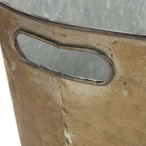 gjenstander Sett med blomsterpotter og -kar, kobberfarget/hvit, L32,5 cm/36,5 cm/41,5 cm