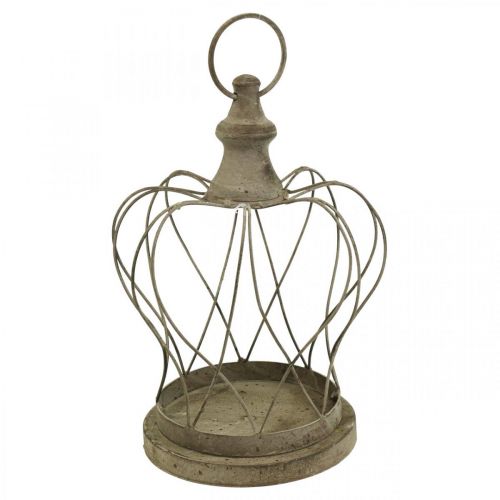 Floristik24 Shabby Chic Deco Crown Rustikk metallkrone for oppheng H27cm