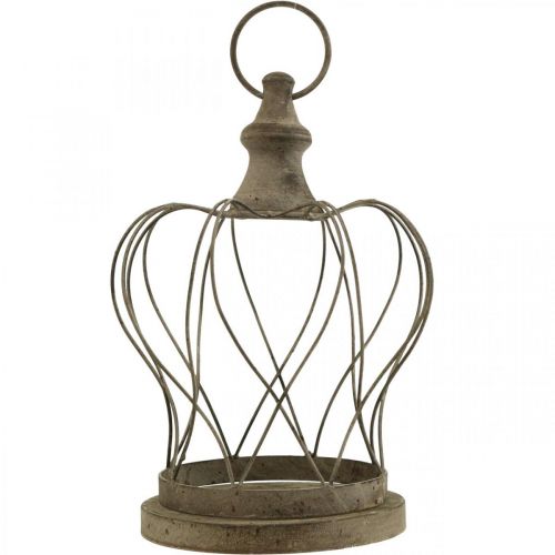 Floristik24 Shabby Chic Deco Crown Rustikk metallkrone for oppheng H27cm