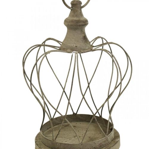 Floristik24 Shabby Chic Deco Crown Rustikk metallkrone for oppheng H27cm