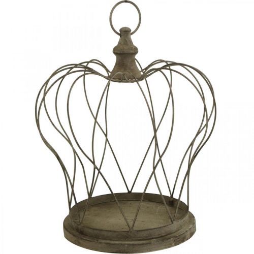 Floristik24 Shabby Chic Deco Crown Rustikk metallkrone for oppheng H34cm