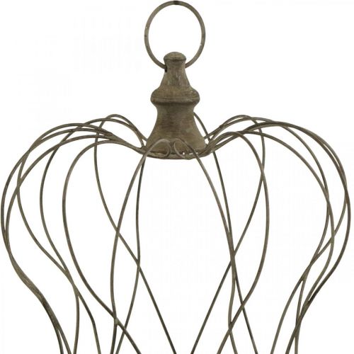 Floristik24 Shabby Chic Deco Crown Rustikk metallkrone for oppheng H34cm