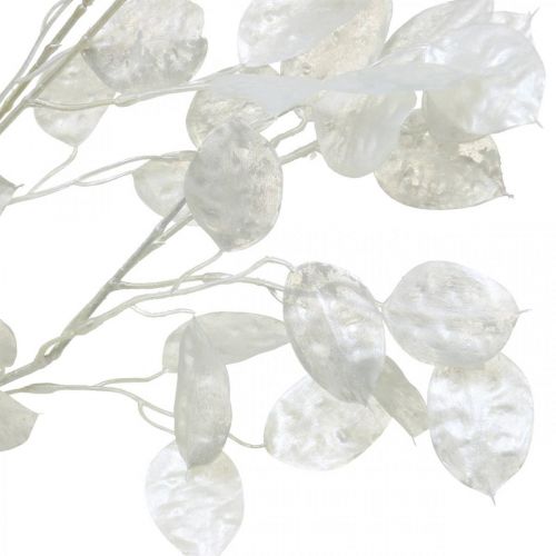 gjenstander Dekorativ gren sølv blad hvit Lunaria gren kunstig gren 70cm
