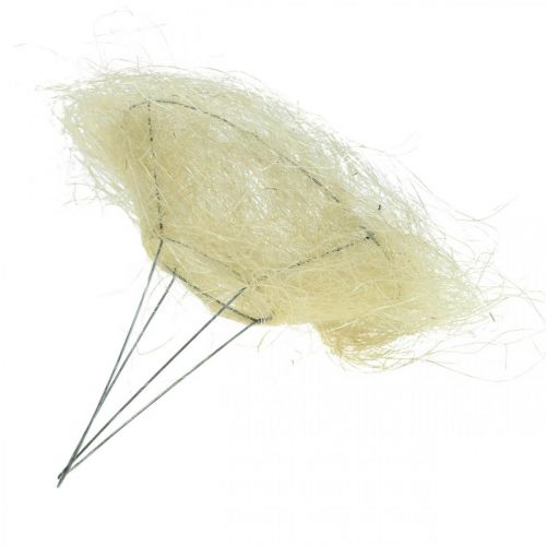 Floristik24 Sisalmansjett, bukettdekor bleket Ø15cm 10st