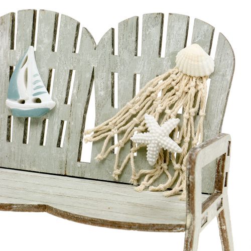 Floristik24 Deco benk maritim grå 17cm x 13cm x 8cm