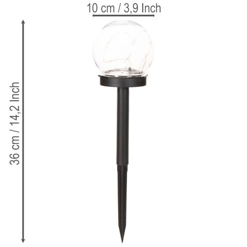 Hagelampe, globelampe med jordspyd for utendørs belysning, 36 cm, 4 stk. | Floristik24.no