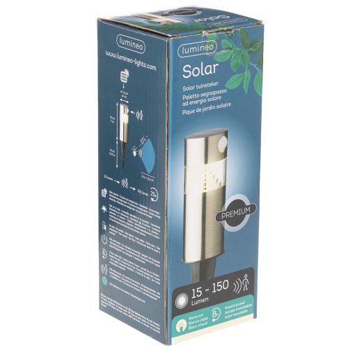 Solcelledrevet hagelampe med jordspyd og LED-belysning, 34 cm | Floristik24.no