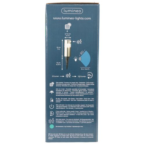 Solcelledrevet hagelampe med jordspyd og LED-belysning, 34 cm | Floristik24.no