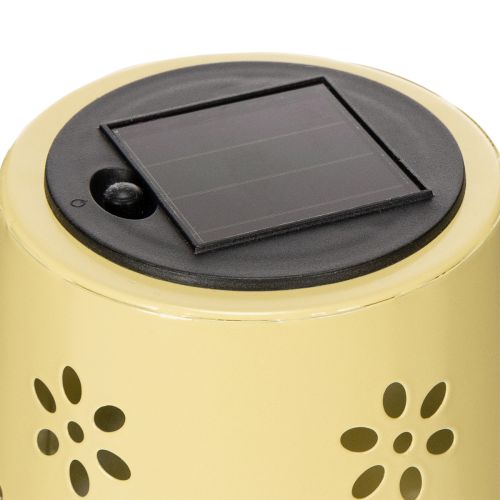 gjenstander Solcelledrevet bordlampe med delikat blomstermønster for balkong eller terrasse, 28 cm