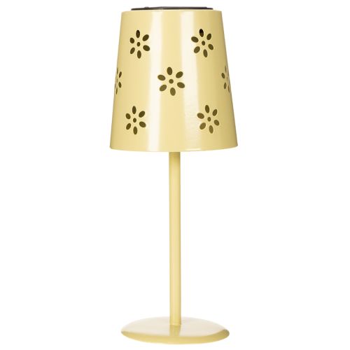 gjenstander Solcelledrevet bordlampe med delikat blomstermønster for balkong eller terrasse, 28 cm