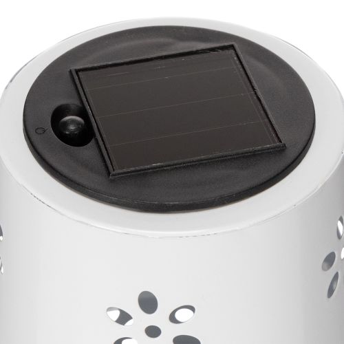 gjenstander Solcelledrevet bordlampe med blomstermønster for belysning på balkong, terrasse eller hage, 28 cm