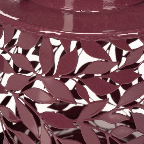 gjenstander Lanterne med bladmotiv, solcelledrevet, for stemningsfull utendørsbelysning, 25 cm