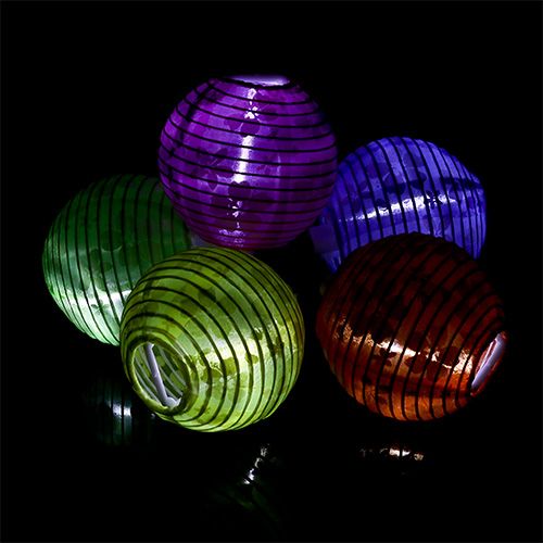 Floristik24 Sollykt med blomstermønster 4,5m 10 lysdioder