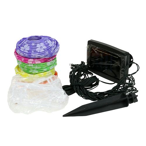 Floristik24 Sollykt med blomstermønster 4,5m 10 lysdioder