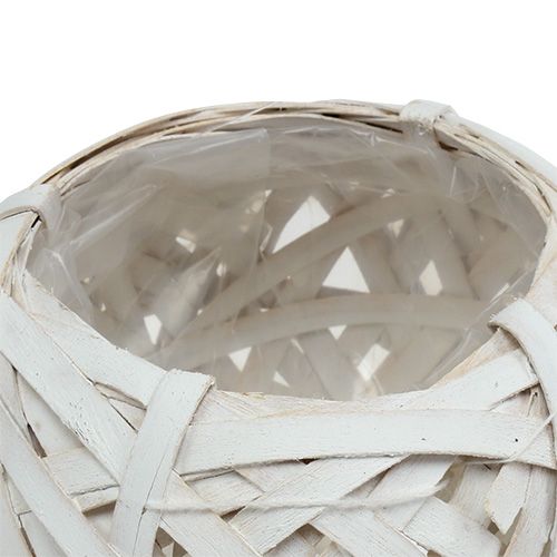 Floristik24 Fliskurv rund hvit Ø15cm