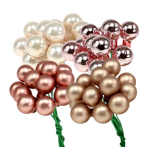 Floristik24 Speilbær krem-rosa blanding 15mm 140p