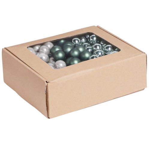 Floristik24 Speilbær julegrønne perlemorgrå Ø20mm 140 stk