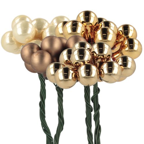 gjenstander Speilbær Ø1,5 cm brun-gull 140 stk