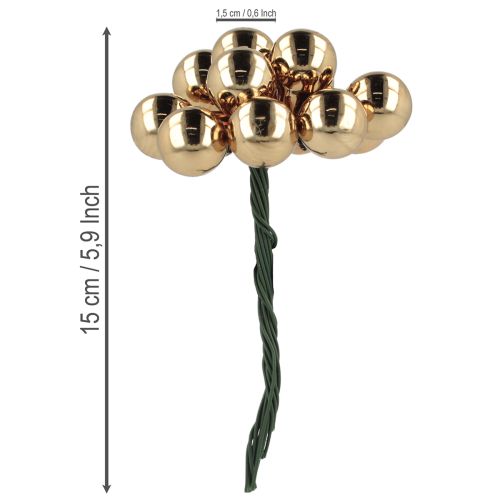 gjenstander Speilbær Ø1,5 cm brun-gull 140 stk