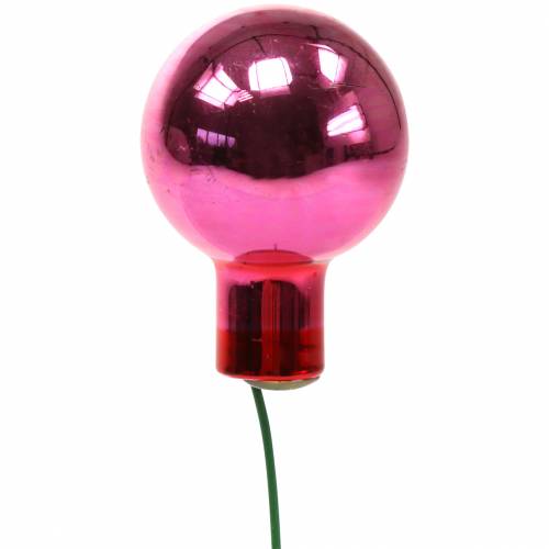 Floristik24 Julepynt speilbær glassrosa Ø2cm 144p