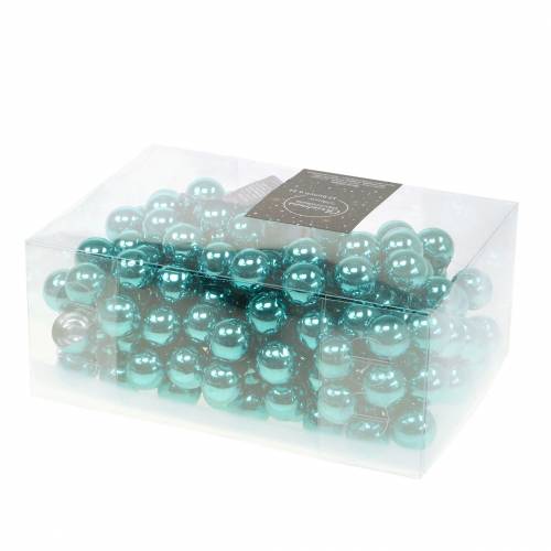 Floristik24 Julepynt speil bær glass turkis Ø2cm 144p