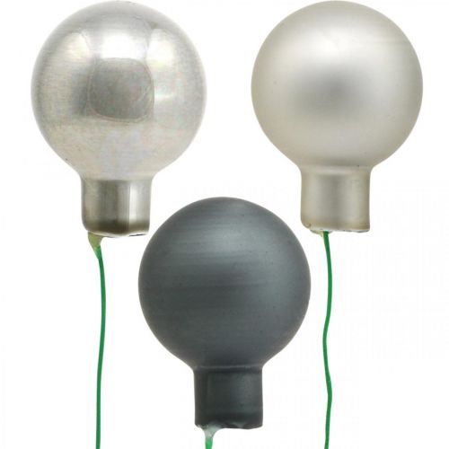 gjenstander Mini julekuler antrasitt, sølv speilbær Ø20mm 140 stk