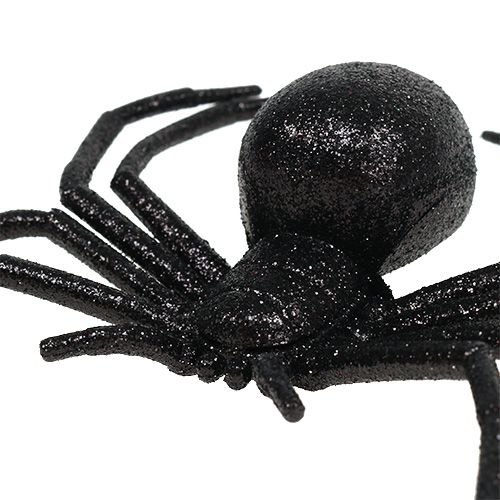Floristik24 Spider black 16cm med glimmer