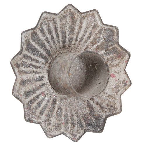 Floristik24 Avsmalnende lysestake for å feste antikk grå 7×8,5cm 4stk