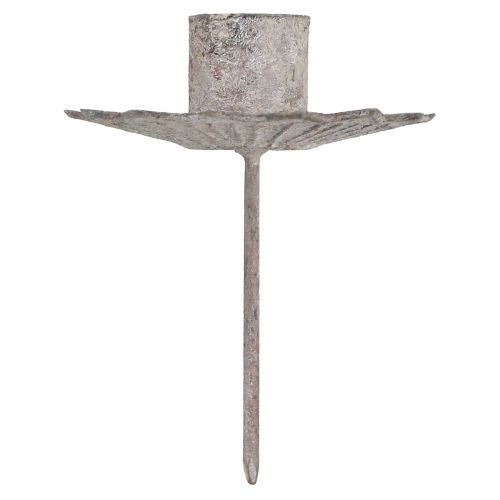 Floristik24 Avsmalnende lysestake for å feste antikk grå 7×8,5cm 4stk