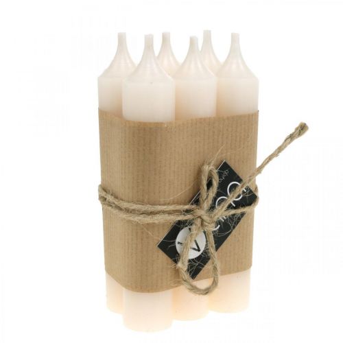 gjenstander Pinnelys hvit kremlyspynt 120mm/Ø21mm 6 stk