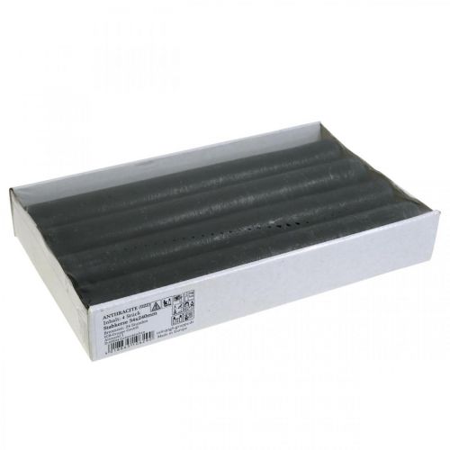 Floristik24 Koniske lys ensfargede antrasittlys 34×240mm 4 stk.