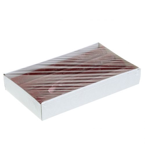 Floristik24 Stearinlys ensfarget mørkerøde 34mm x 300mm 4stk