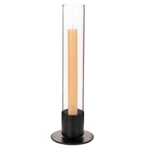 Konisk lysestake med glassylinder. Enkel og tidløs. 31 cm | Floristik24.no