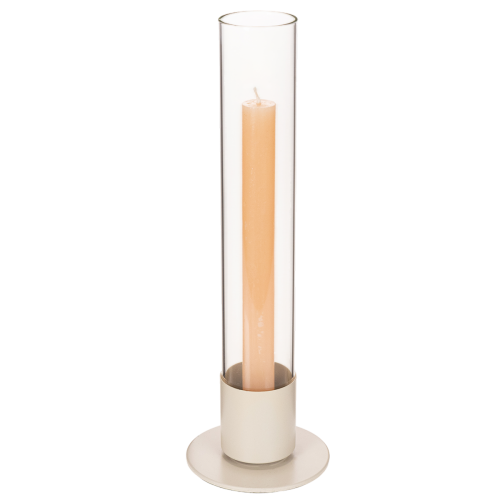 Moderne konisk lysestake med glassylinder og base, 31 cm | Floristik24.no
