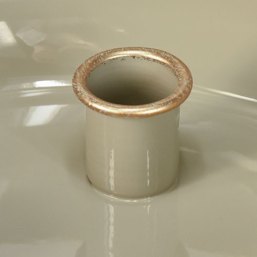 Floristik24 Lysestake for 4 lys, skål metall grå gull 22,5 cm