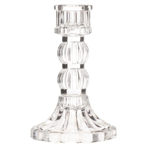 Gjennomsiktig lysestake, klassisk design, borddekorasjon, 12 cm, 2 stk. | Floristik24.no